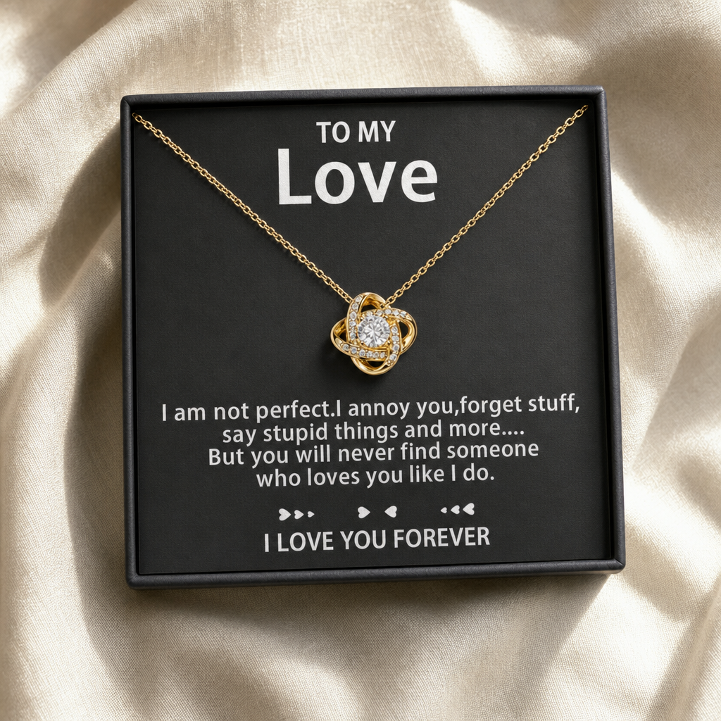 Rose Apple Gift Box with Love-Knot Necklace