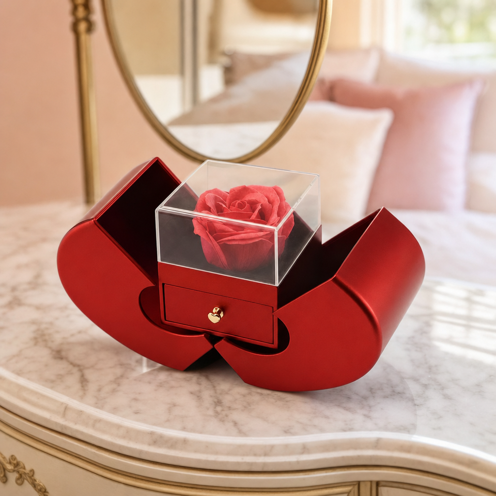 Rose Apple Gift Box with Love-Knot Necklace