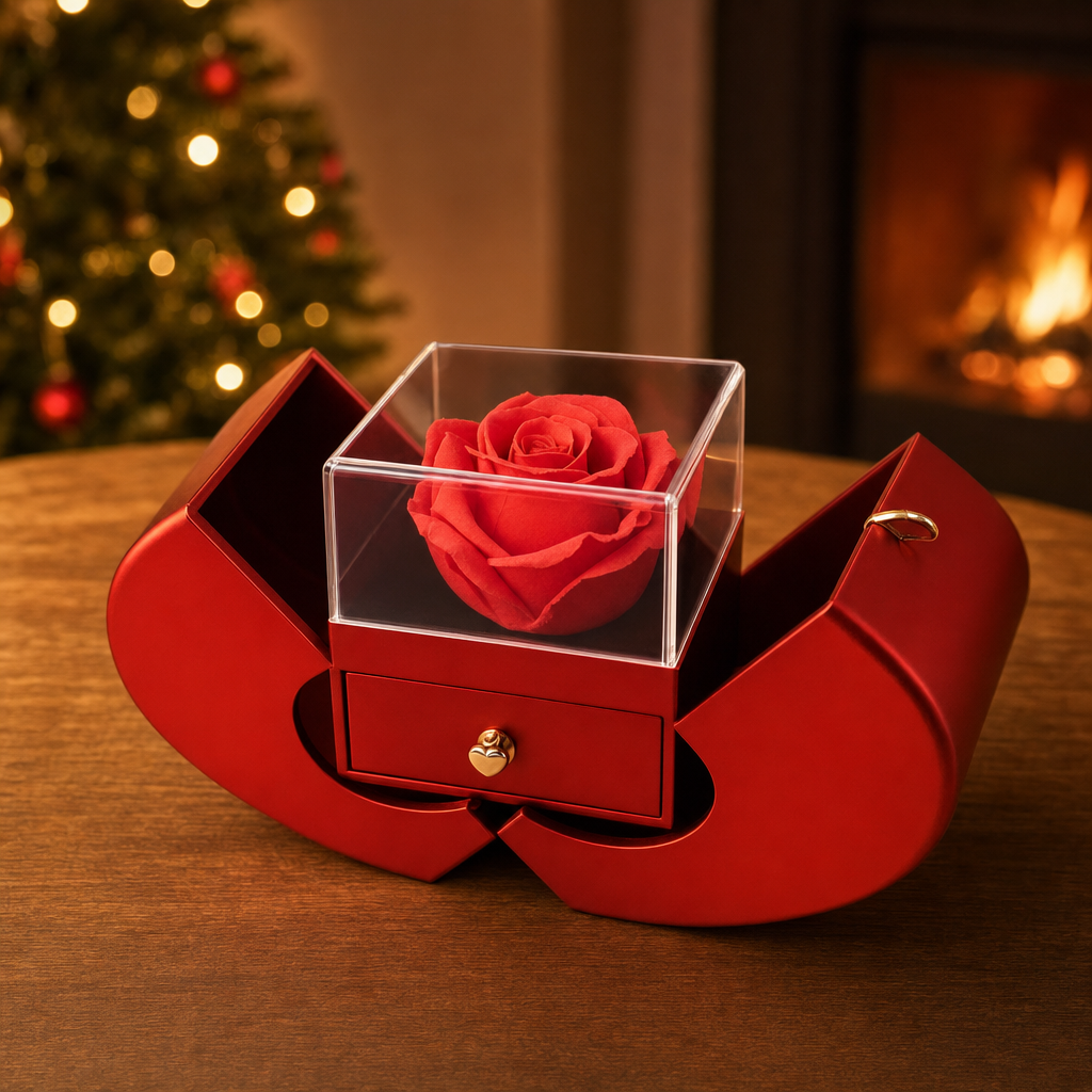 Rose Apple Gift Box with Love-Knot Necklace